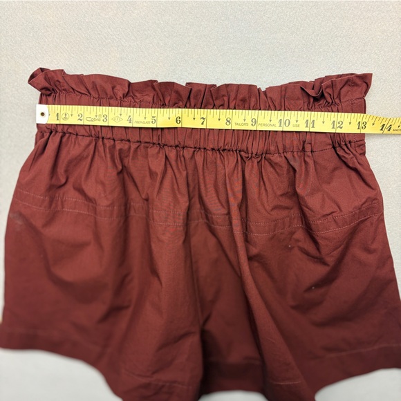 A.L.C. Nate High Waist Paper Bag Shorts Dark Bosco Size 27 - Picture 8 of 10